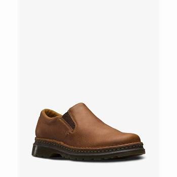 Dr Martens Férfi Boyle Grizzly Bőr Slip On Barna